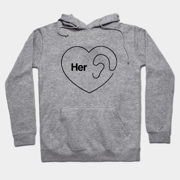 Her Spike Jonze Minimal Movie Art Heart Hoodie by Rozbud